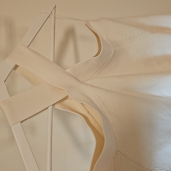 Zara Cross Over Collar Cold Shoulder Knit Sweater - Picture 3 of 3